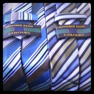 2 ALEXANDER JULIAN SILK NECKTIES
